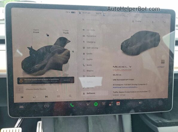 7SAYGDEF0PF711991 2023 TESLA MODEL Gray Instrument cluster view