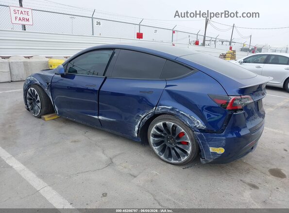 7SAYGDEF1NF378133 2022 TESLA MODEL Y Синий Задняя левая четверть