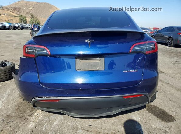 7SAYGDEF3NF489461 2022 TESLA MODEL Blue Հետևի տեսք