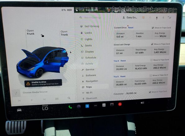 7SAYGDEF3RA268364 2024 TESLA MODEL Blue Widok zestawu wskaźników