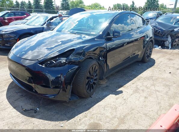 7SAYGDEF4NF372004 2022 TESLA MODEL Y Black Առջևի ձախ երեք քառորդ տեսարան