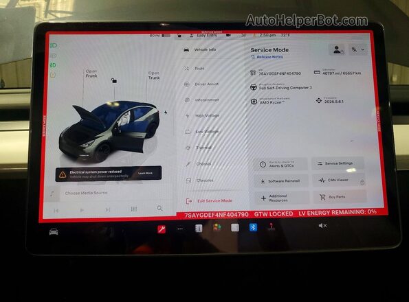 7SAYGDEF4NF404790 2022 TESLA MODEL Gray ხელსაწყოთა პანელის ხედი