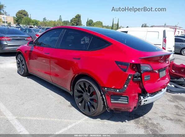 7SAYGDEF4NF491137 2022 TESLA MODEL Y Красный Задняя левая четверть