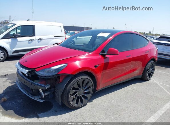 7SAYGDEF4NF491137 2022 TESLA MODEL Y Красный Передняя левая четверть