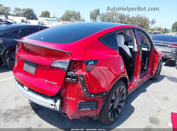 7SAYGDEF4NF491137 2022 TESLA MODEL Y Красный Задняя правая четверть