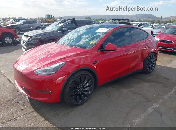 7SAYGDEF4NF513993 2022 TESLA MODEL Y Red Front left
