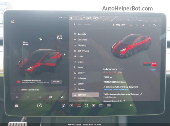 7SAYGDEF4NF513993 2022 TESLA MODEL Y Red Rear seats view