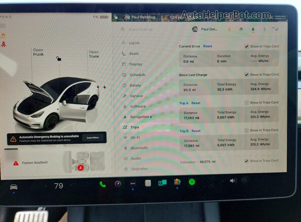 7SAYGDEF5NF454114 2022 TESLA MODEL White Vista del cuadro de instrumentos