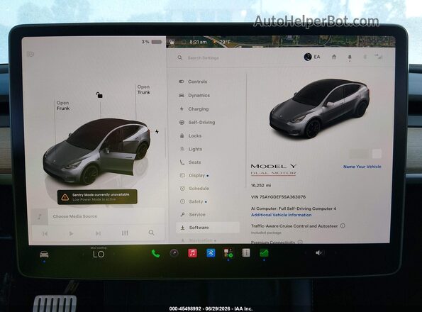 7SAYGDEF5SA363076 2025 TESLA MODEL Y Gray Vista de los asientos traseros