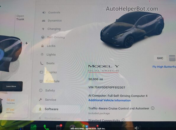 7SAYGDEF6PF812307 2023 TESLA MODEL Y Серый Вид задних сидений