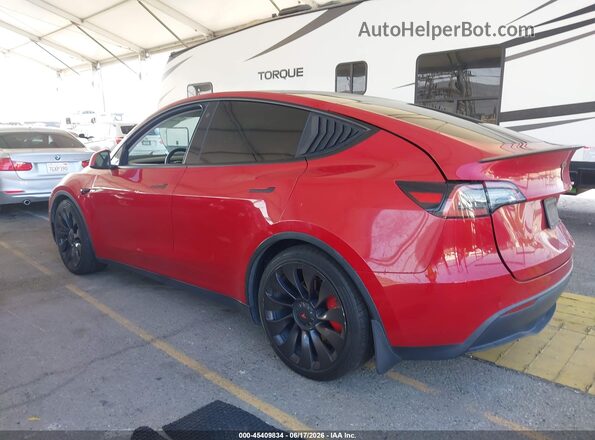 7SAYGDEF7NF340552 2022 TESLA MODEL Y Red Rear left
