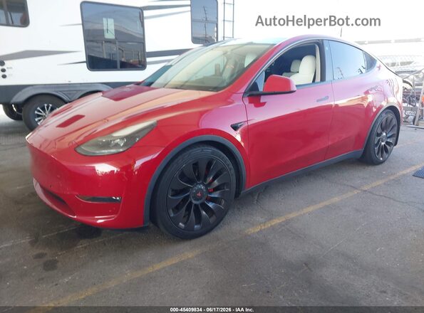 7SAYGDEF7NF340552 2022 TESLA MODEL Y Red Front left