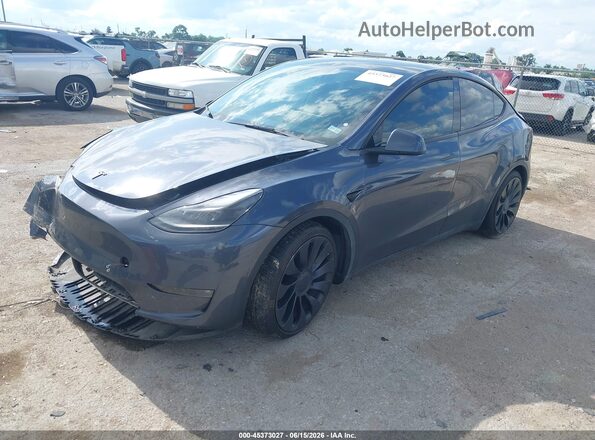 7SAYGDEF8NF494767 2022 TESLA MODEL Y Gray Передня ліва чверть