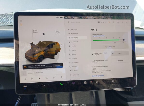 7SAYGDEF8RF195060 2024 TESLA MODEL Y Серый 