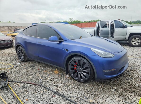 7SAYGDEF9RF048729 2024 TESLA MODEL Синий Передняя правая четверть