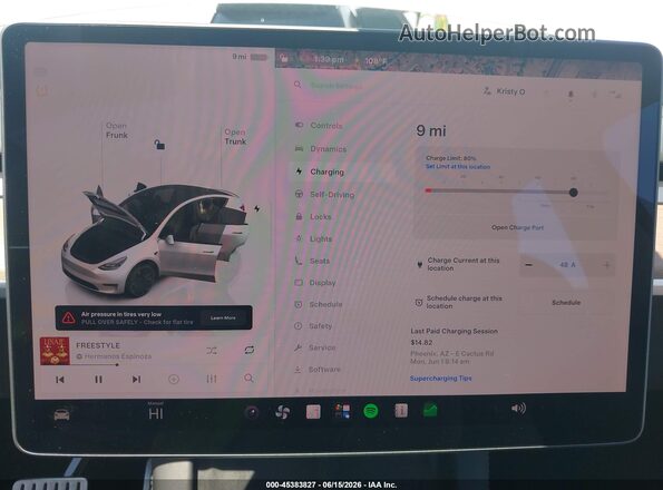 7SAYGDEFXNF409525 2022 TESLA MODEL Y Белый 