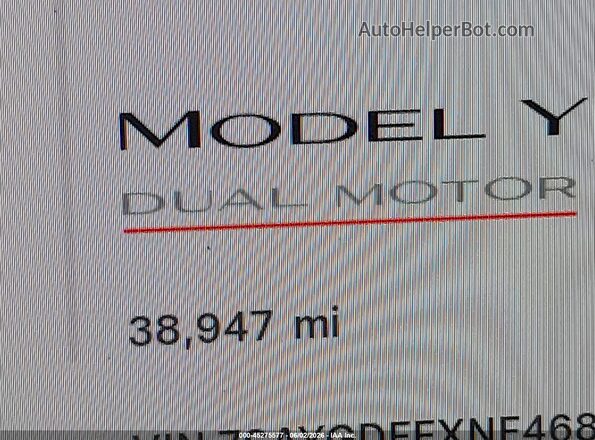 7SAYGDEFXNF468378 2022 TESLA MODEL Y Серый 