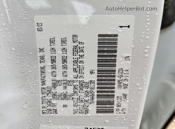 7SVAAABA5PX011385 2023 TOYOTA SEQUOIA White VIN sticker view