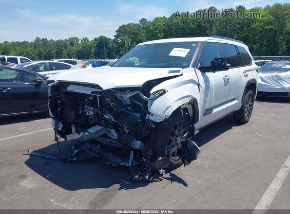 7SVAAABA5RX048004 2024 TOYOTA SEQUOIA White Առջևի ձախ երեք քառորդ տեսարան