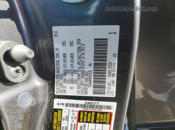 7SVAAABA9PX015102 2023 TOYOTA SEQUOIA Charcoal Widok naklejki z numerem VIN