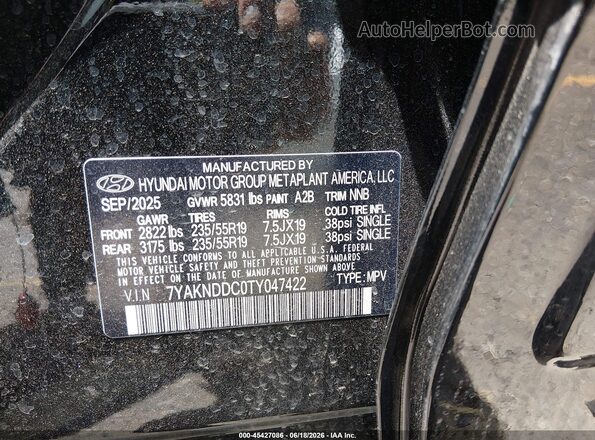 7YAKNDDC0TY047422 2026 HYUNDAI IONIQ 5 Black Вид підкапотного простору