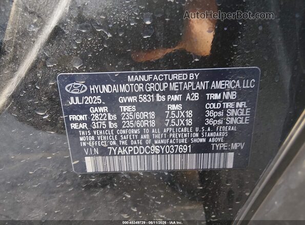 7YAKPDDC9SY037691 2025 HYUNDAI IONIQ 5 Black ძრავის განყოფილების ხედი