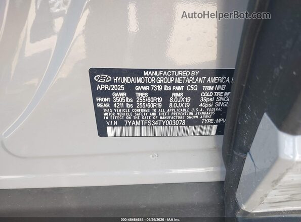 7YAMTFS34TY003078 2026 HYUNDAI IONIQ 9 Серый Вид подкапотного пространства