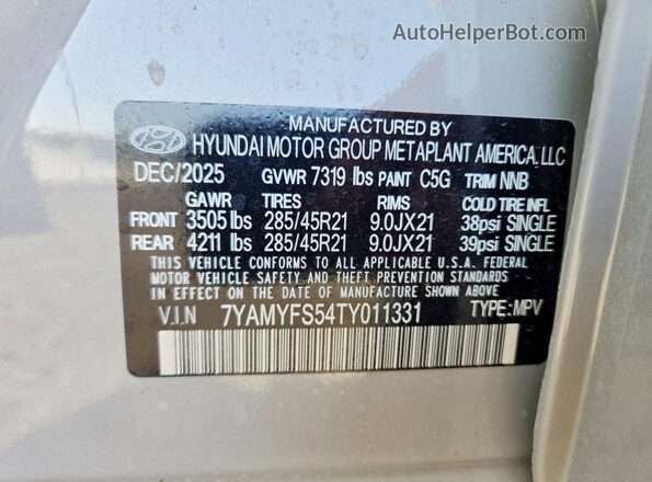 7YAMYFS54TY011331 2026 HYUNDAI IONIQ Gray 