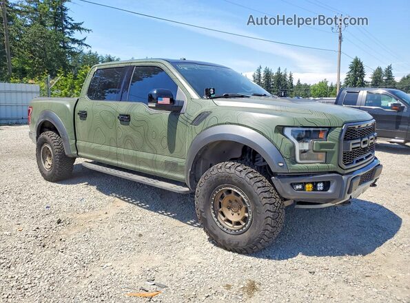 1FTFW1RG0JFE50132 2018 FORD F150 Green Widok z przodu
