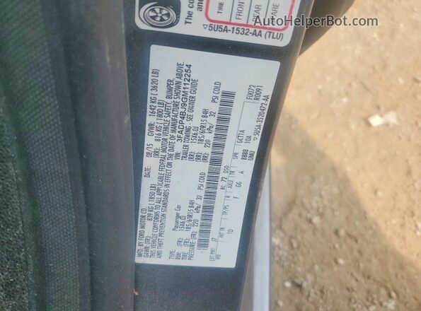 3FADP4BJ9GM112254 2016 FORD FIESTA Gray VIN կոդի պիտակի տեսք