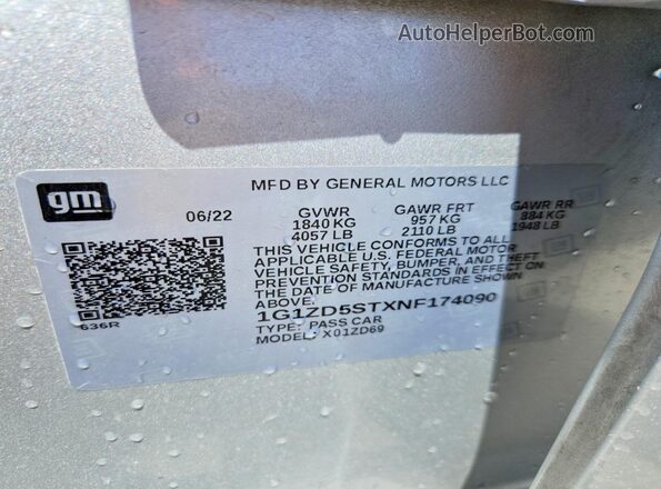 1G1ZD5STXNF174090 2022 CHEVROLET MALIBU Silver სალონის 360-გრადუსიანი ხედი