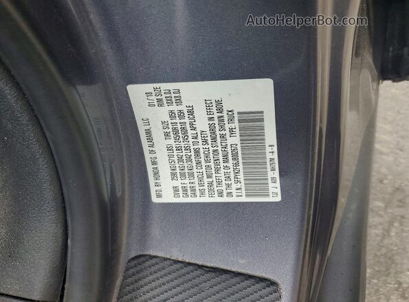 5FPYK2F66JB002673 2018 HONDA RIDGELINE Gray Engine compartment view