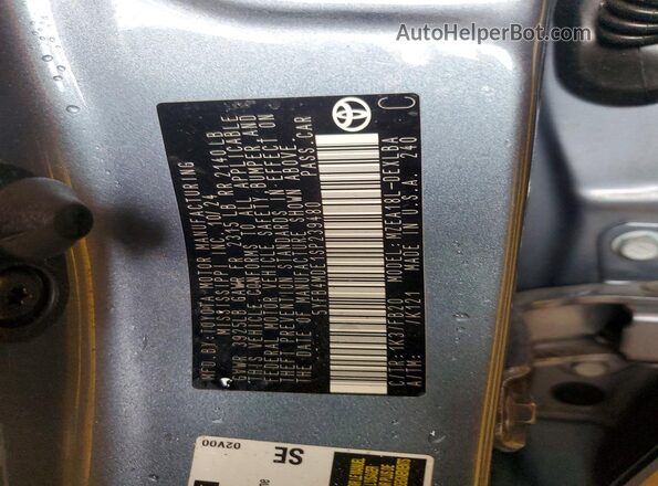 5YFB4MDE1SP239480 2025 TOYOTA COROLLA Blue VIN կոդի պիտակի տեսք