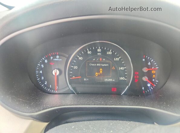 5XYPH4A53HG204077 2017 KIA SORENTO Maroon Widok zestawu wskaźników
