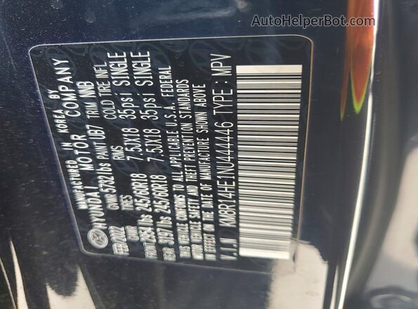 KM8R14HE1NU444446 2022 HYUNDAI PALISADE Black 