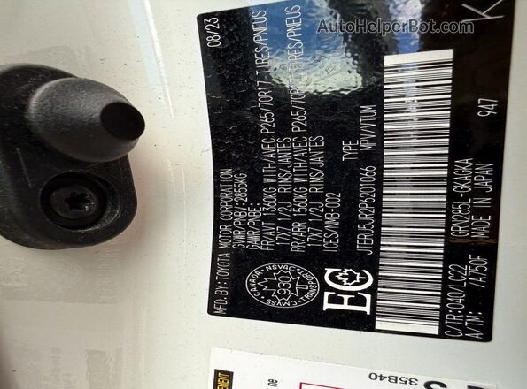 JTERU5JR2P6201066 2023 TOYOTA 4RUNNER White Vista de los asientos traseros