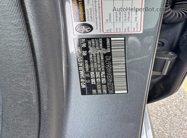 WDDZF4KBXHA066742 2017 MERCEDES-BENZ E-CLASS Gray უკანა სალონის ხედი