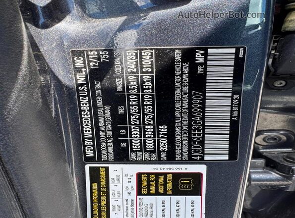 4JGDF6EE3GA699907 2016 MERCEDES-BENZ GL-CLASS Black 