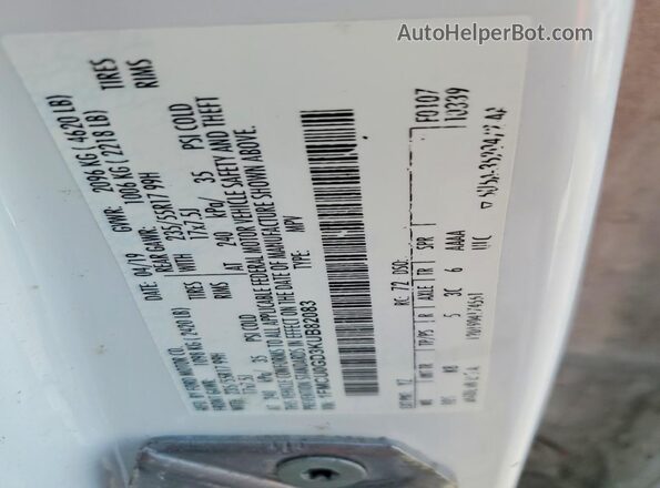 1FMCU0GD3KUB82083 2019 FORD ESCAPE White 