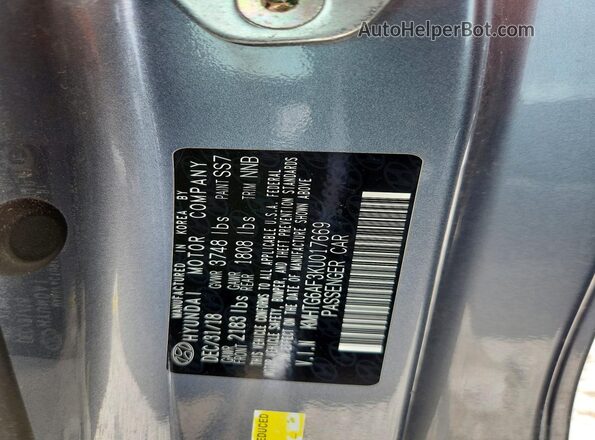 KMHTG6AF3KU017669 2019 HYUNDAI VELOSTER Gray 