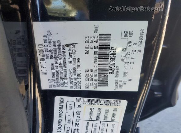 3FA6P0H76GR246932 2016 FORD FUSION Black 