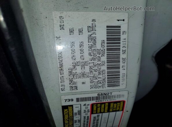 5TFRX5GN6LX170358 2020 TOYOTA TACOMA White VIN sticker view