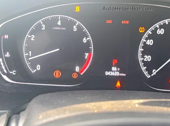 1HGCV2F36NA009123 2022 HONDA ACCORD Gray Вид щитка приладів