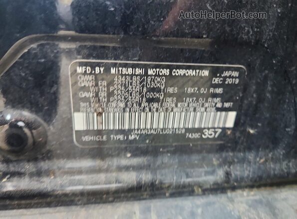 JA4AR3AU7LU021528 2020 MITSUBISHI OUTLANDER Черный 
