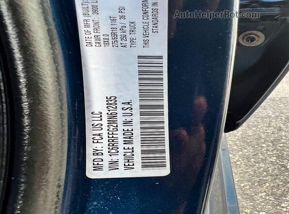 1C6RRFFG2MN612835 2021 RAM 1500 Blue 