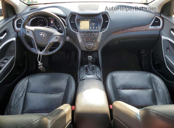 KM8SRDHF0HU179879 2017 HYUNDAI SANTA Black ხელსაწყოთა პანელის ხედი