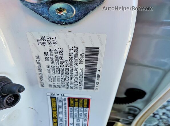5J6RW2H86KL007753 2019 HONDA CR-V White 