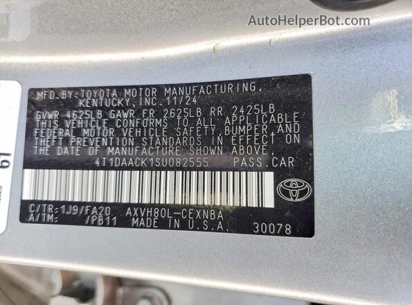 4T1DAACK1SU082555 2025 TOYOTA CAMRY Silver 