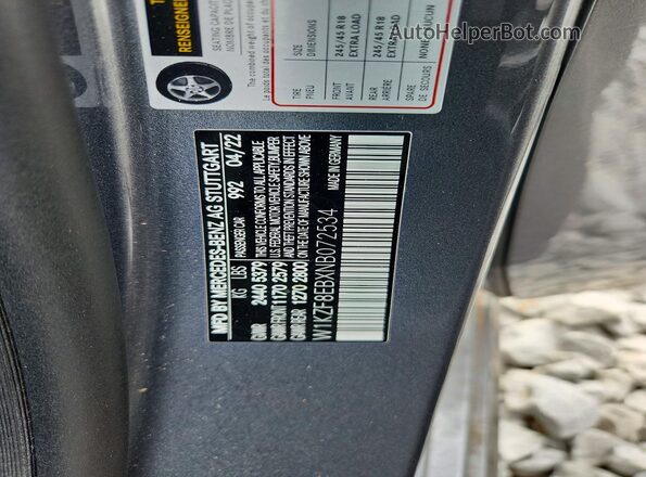 W1KZF8EBXNB072534 2022 MERCEDES-BENZ E-CLASS Gray 