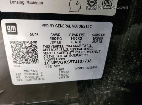 1GNEVGKS5TJ137732 2026 CHEVROLET TRAVERSE Black 